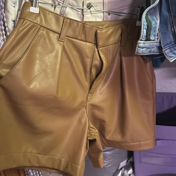 Abercrombie brown leather shorts - Picture 2 of 2